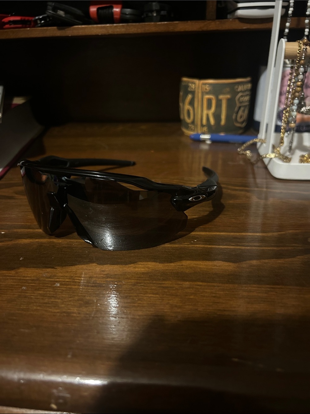 Oakley Black Wraparound Sport Sunglasses
